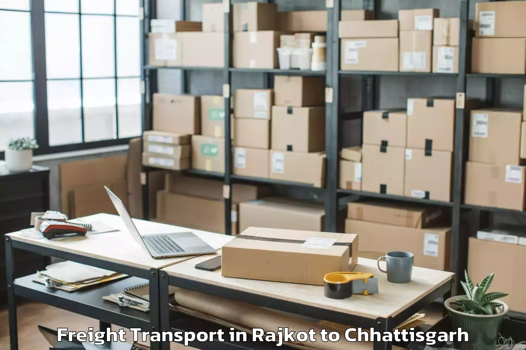 Professional Rajkot to Rajnandgaon Freight Transport